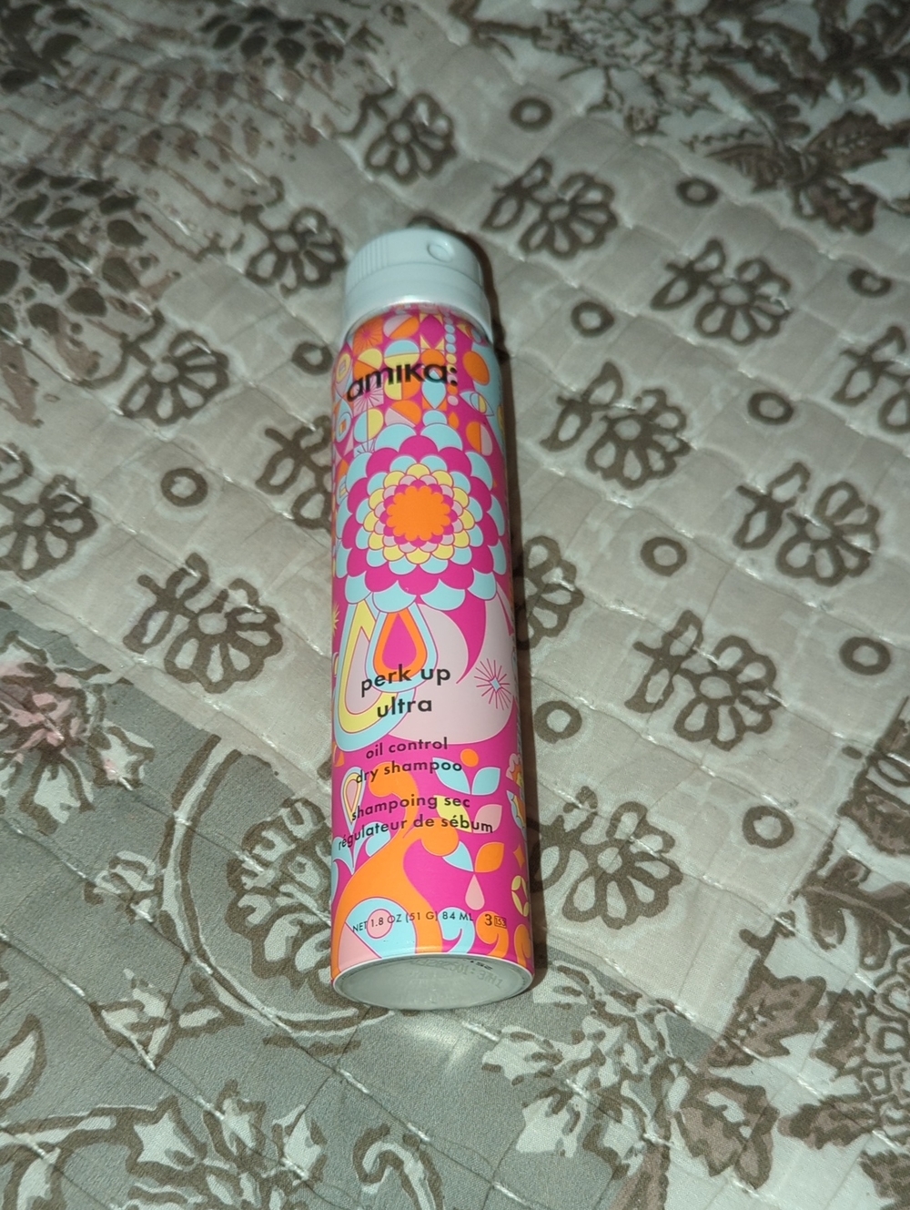 amika Perk Up Ultra Dry Shampoo – Pink & Orange Floral Can